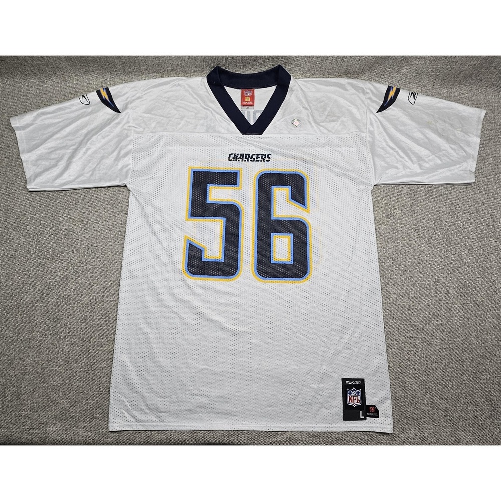 San Diego Chargers Jersey Mens Large White NFL Football Merriman 56 Reebok Away